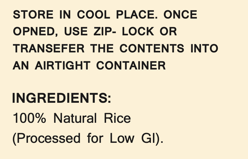 Low glycemic index Rice